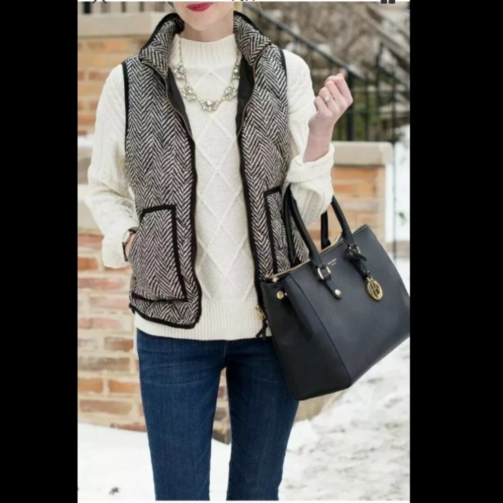 JCREW Herringbone Excursion Puffer Vest Xsmall